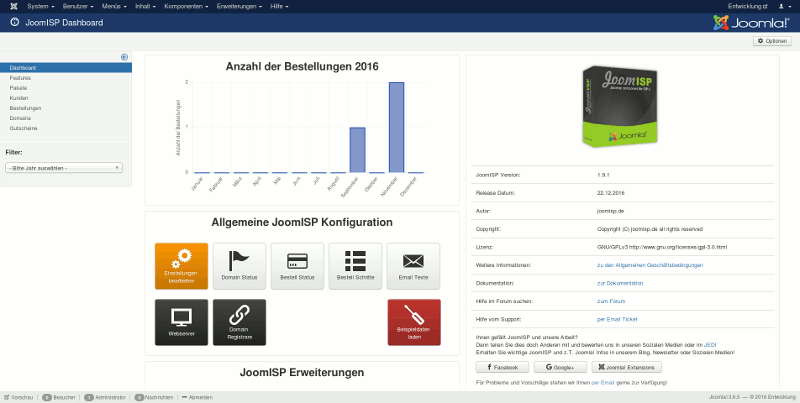 JoomISP Dashboard