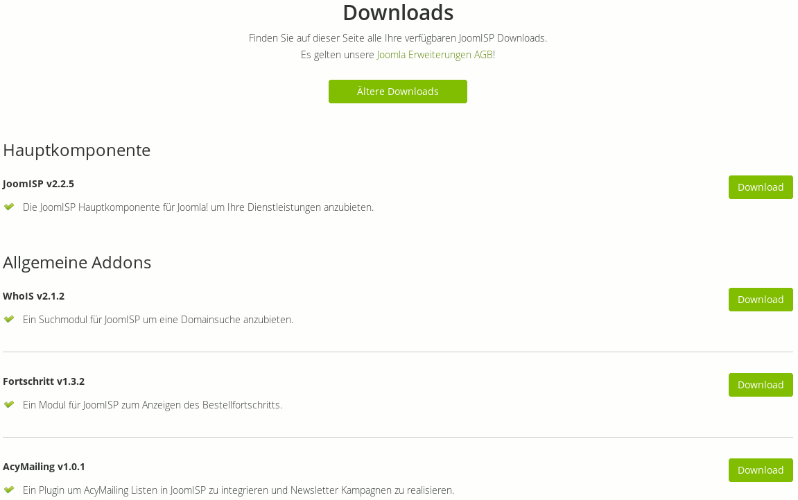 Neuer JoomISP Download Bereich