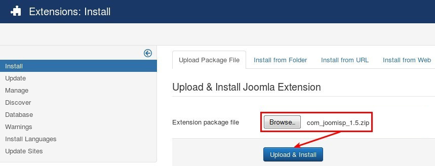 en joomisp upload install