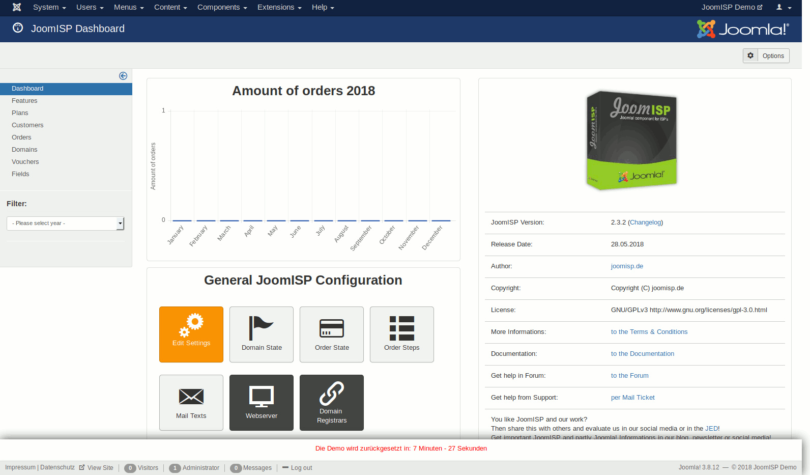 JoomISP Dashboard